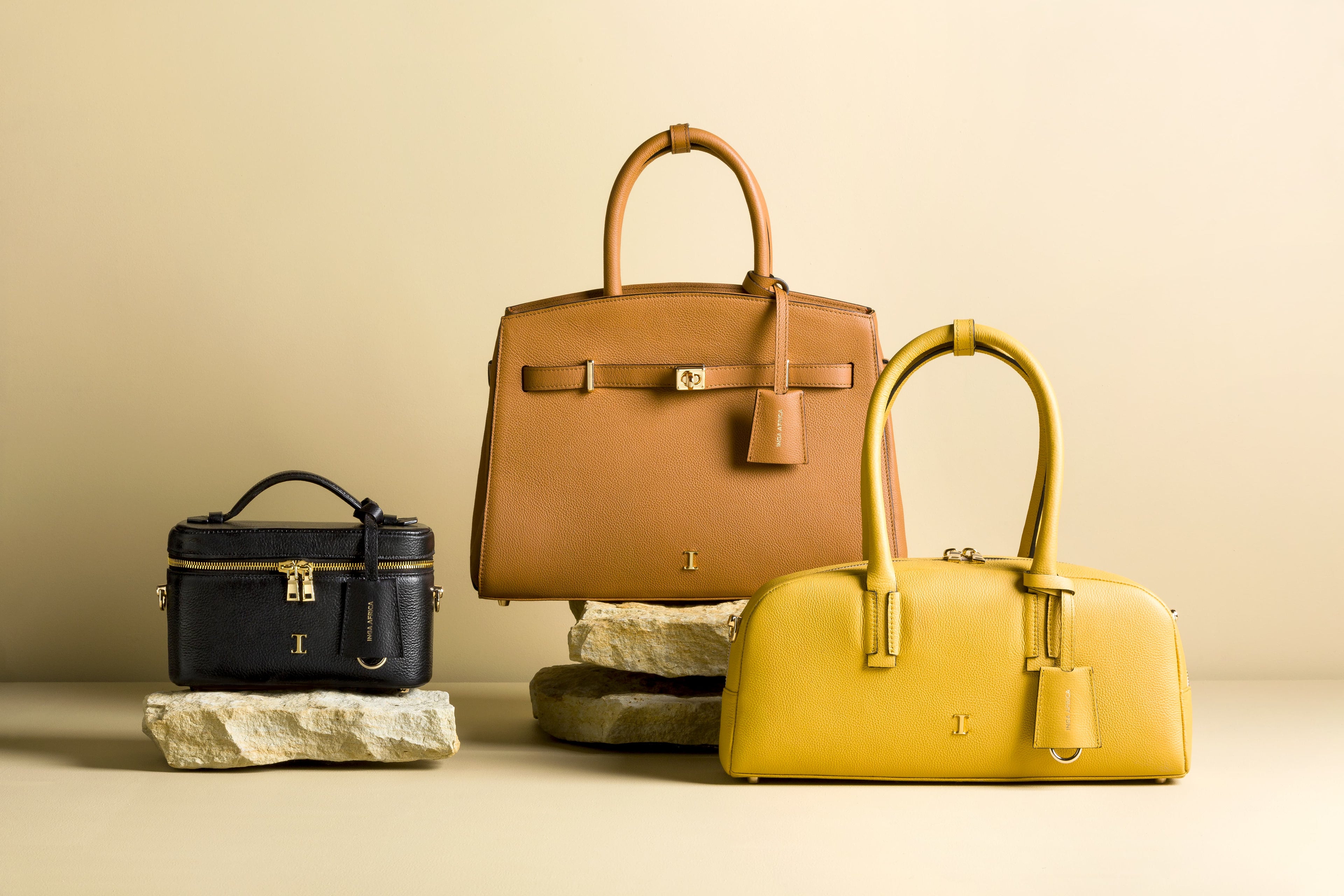 Inga Africa luxury leather handbags collection showcasing premium South African craftsmanship
